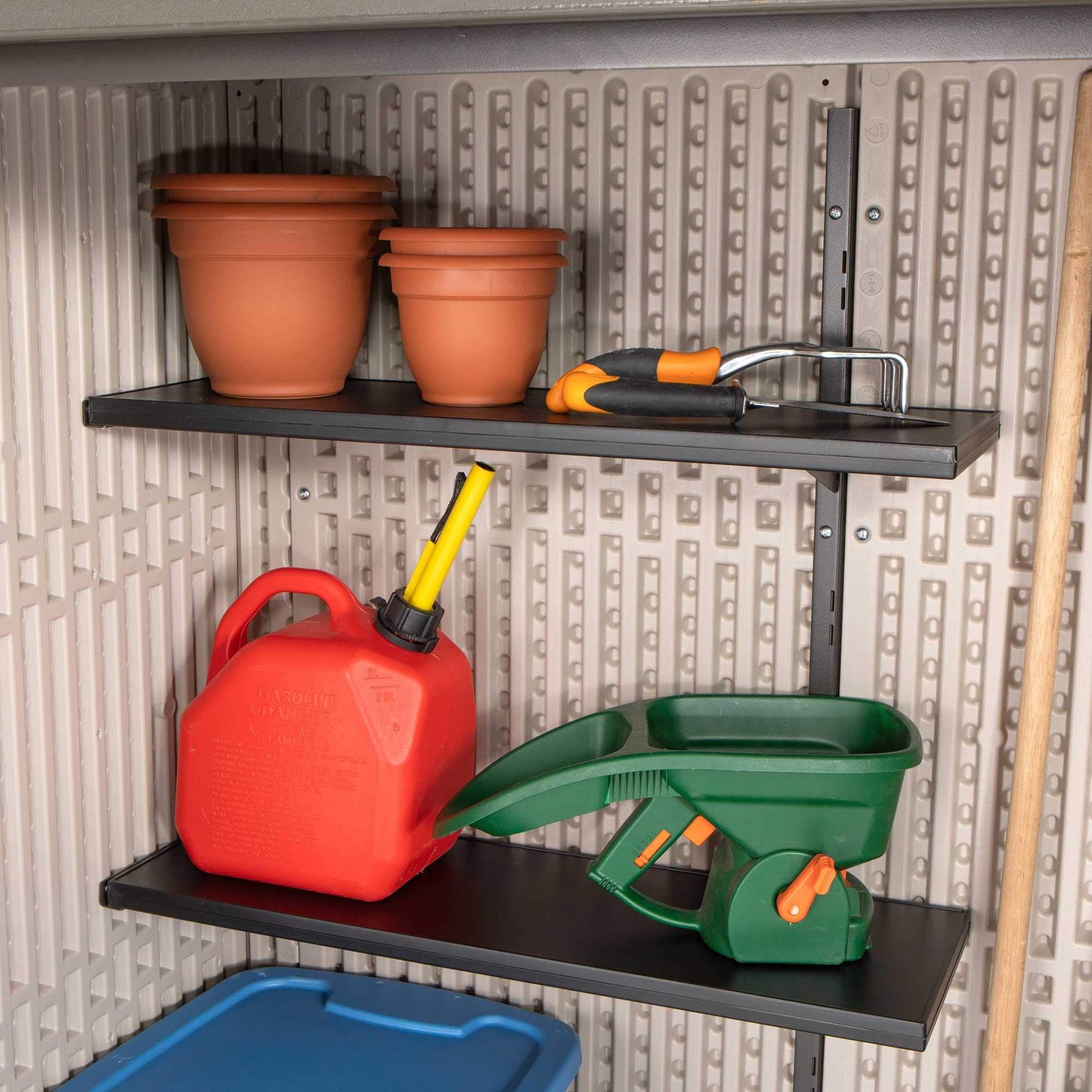 Lifetime Vertical Storage Shed, Desert Sand, Resin Outdoor Tool Shed with Lockable Doors and Weather-Resistant Panels