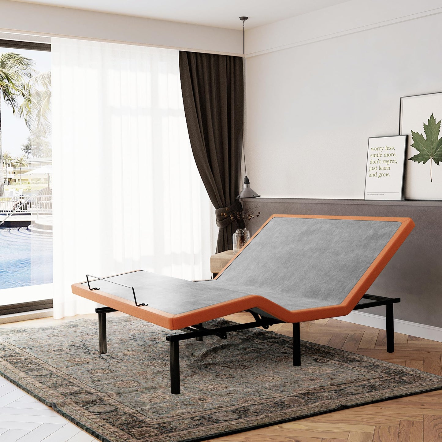 ESHINE Adjustable Bed Frame Queen - Easy to Install in 5 Minutes, Adjustable Bed for Massage, Zero Gravity, Under Bed Lights, Wireless Remote, Foot&Head Incline, Smart Bed, 3000 Premium Series