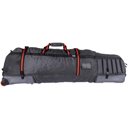 Sun Mountain Kube Golf Travel Bag, 2-Wheel Rolling System-Compact Storage Case, Steel Black Rush Red