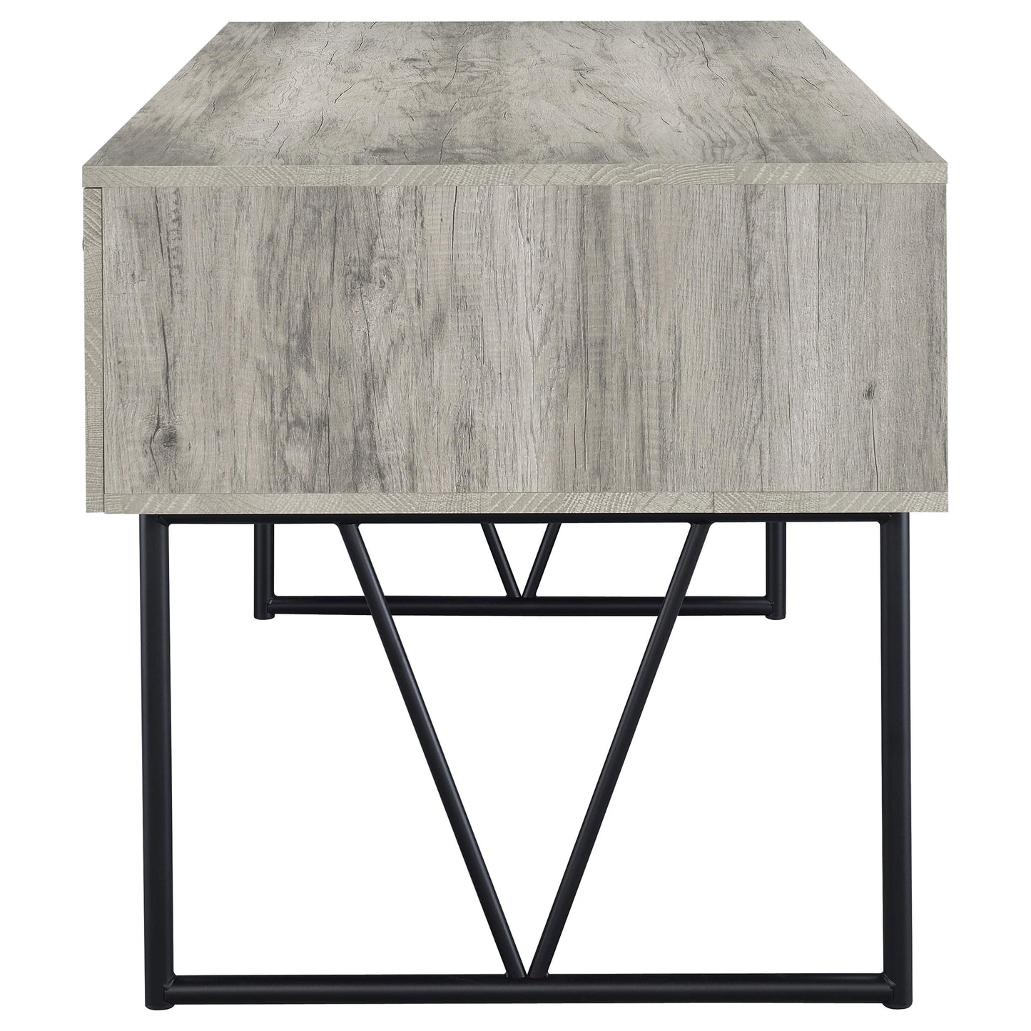 Coaster Home Furnishings Analiese Rustic 63-Inch 4-Drawer Home Office Computer Writing Desk Study Table with Storage Engineered Eco-Friendly Wood Look Laminate Sturdy Steel Grey Driftwood 801999