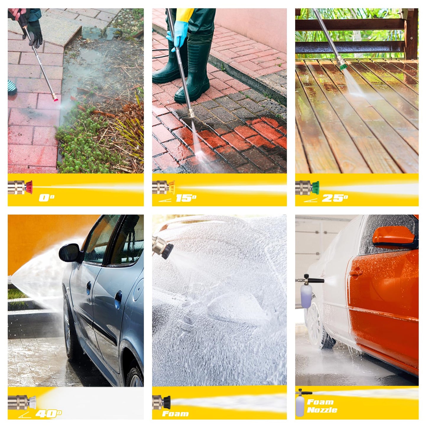 Aceup Energy Gas Pressure Washer 3400 PSI 2.6 GPM 4-Stroke 212cc for Garden, Cars, Walls, Funiture, Decks