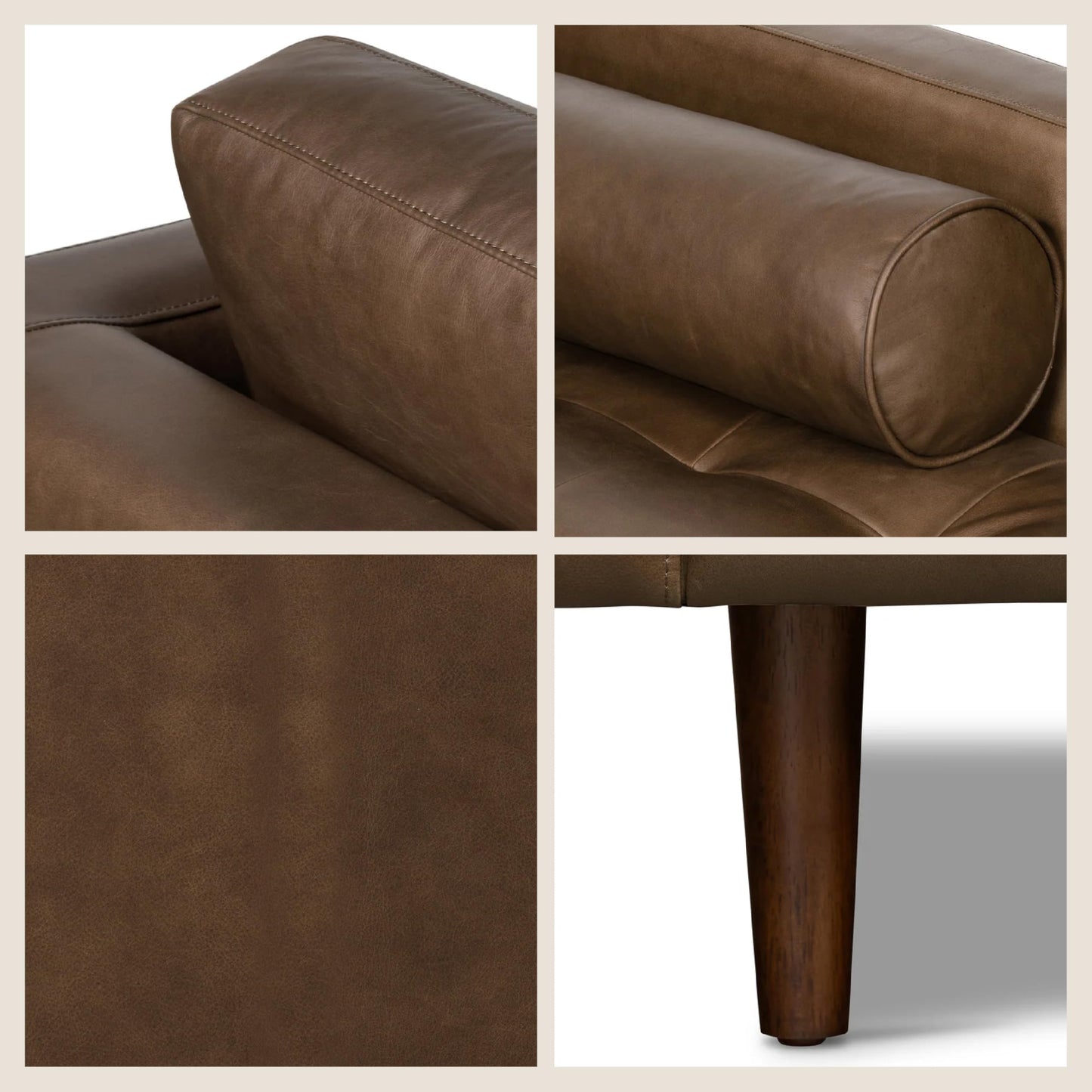Poly & BARK Napa Right-Facing Sectional Sofa in Cocoa Brown