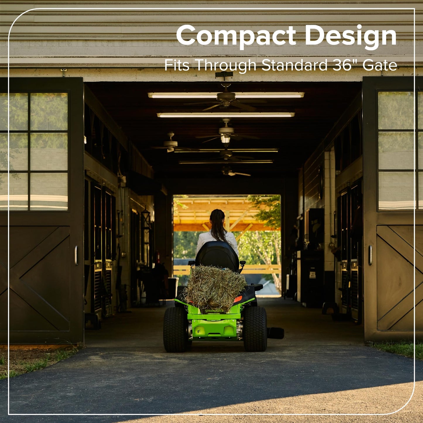 Greenworks 80V 42" CrossoverT Cordless Riding Lawn Tractor, (4) 6.0Ah Batteries and 600W Charger