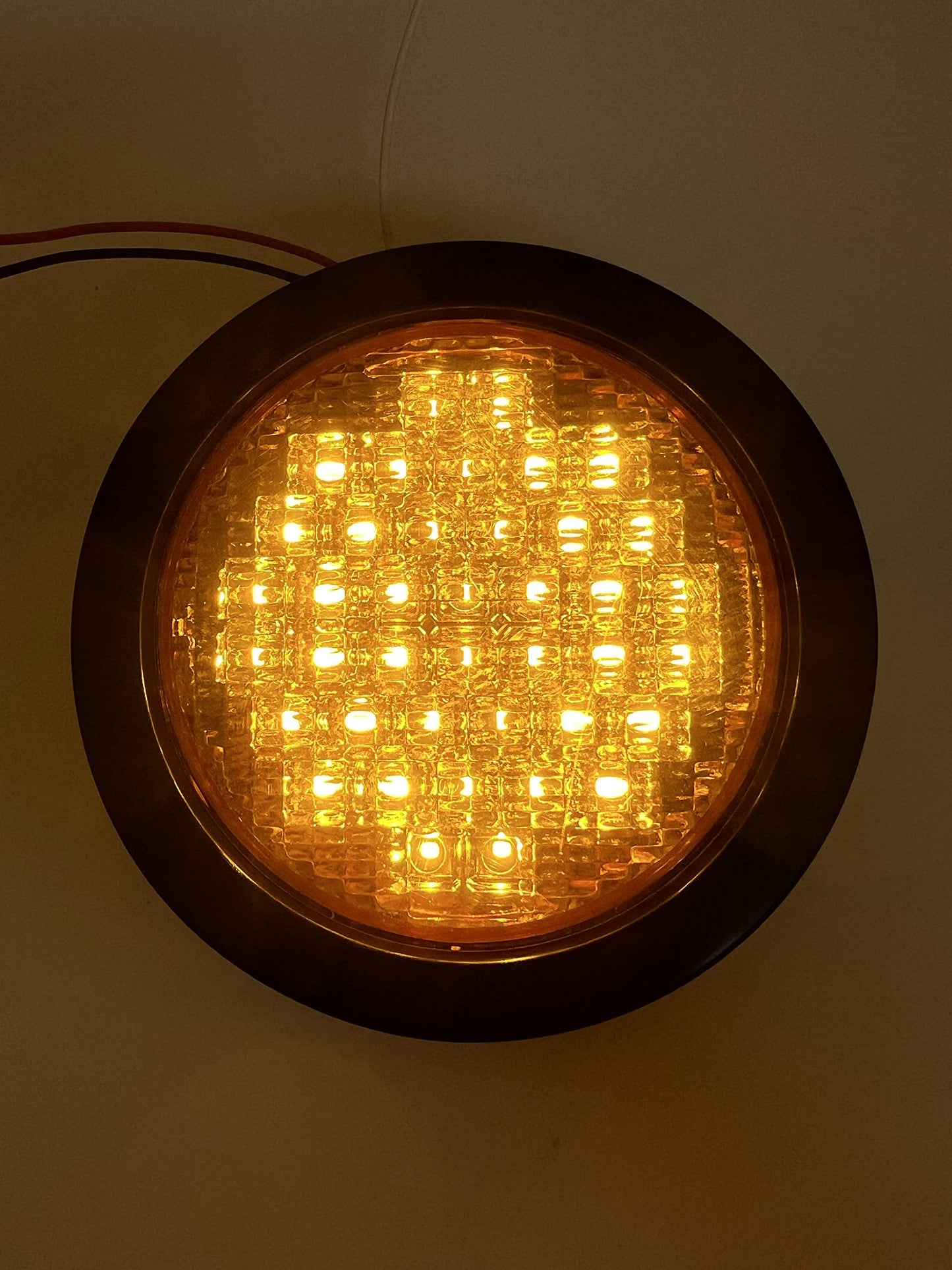 All Star Truck Parts 40 LED Amber Round Tail Lights 4in Model ASA440A2 Waterproof for Trucks Trailers RV Boat