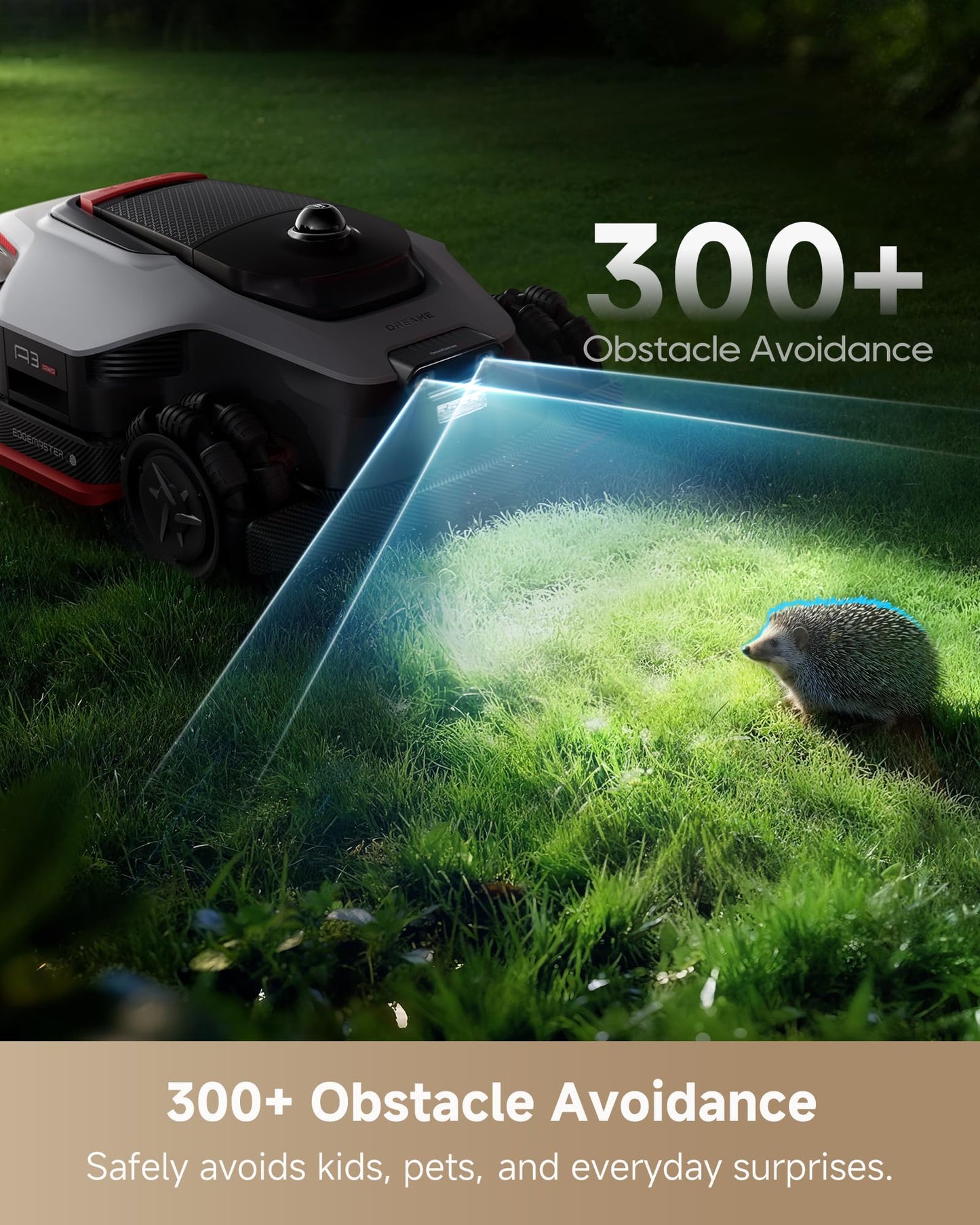 DREAME LiDAR 3500 Robot Lawn Mower A3 AWD Pro Wire Free No RTK, 4WD for 38.7° Slopes, Dual AI Vision Robotic Lawn Mowers,Dual-Disc Cutting 15.8" Width, Smart Zero-Edge, App Control for 0.87 Acre
