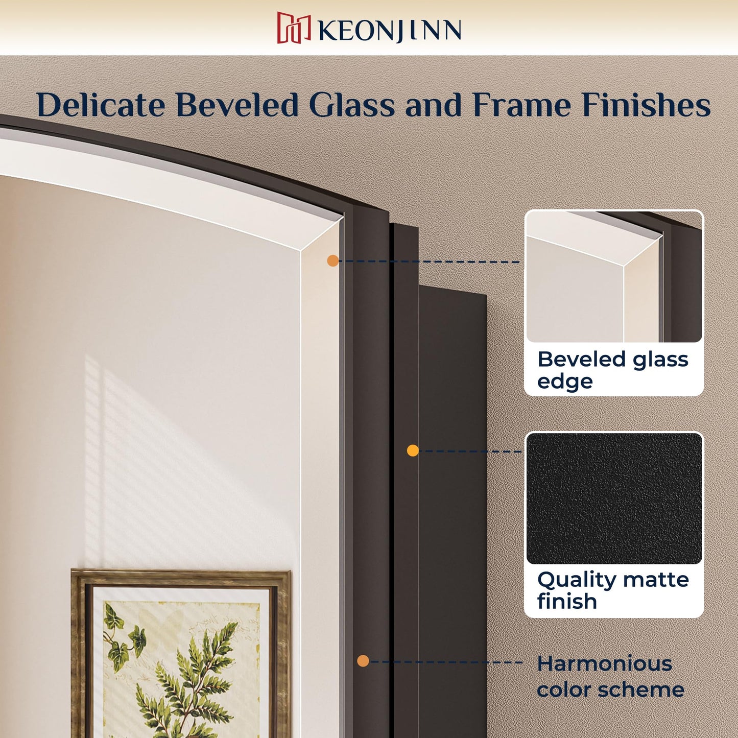 Keonjinn Black Medicine Cabinet with Mirror 20” x 30”, Metal Framed Wall Cabinet with Beveled Mirror, Surface Mount or Recessed Arched Medicine Cabinet for Bathroom,Bathroom Mirror with Storage