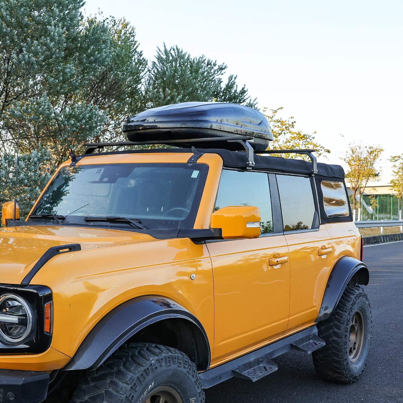 MSIZOY Heavy Duty Roof Racks Cross Bars Compatible with for Ford Bronco Soft Top 2/4 Door 2021 2022 2023 2024 2025 2026 Aluminum Rooftop Crossbars Rails Luggage Racks Ski Bike Snowboard Cargo Carrier