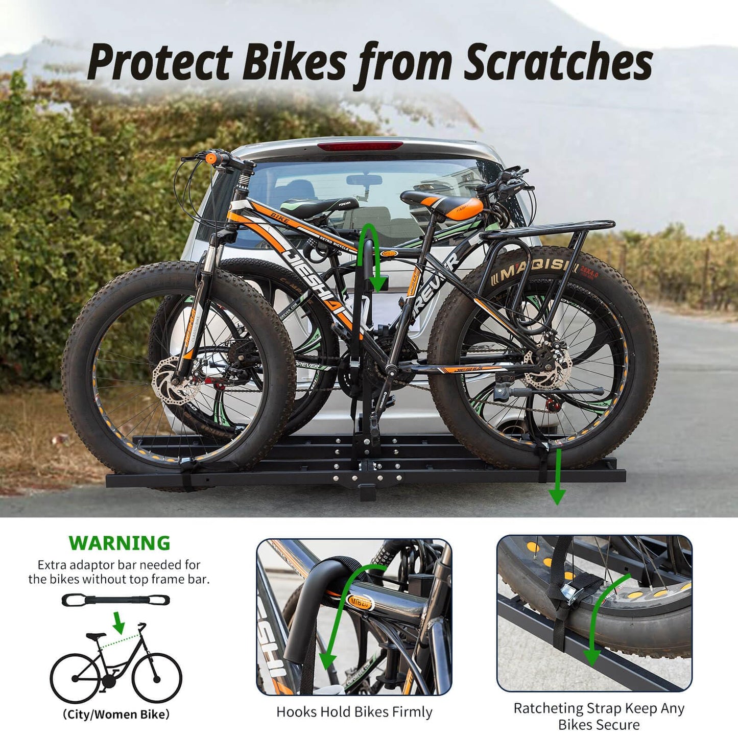 Leader Accessories Bike Rack Hitch Mount with Ramp for 2 Bikes