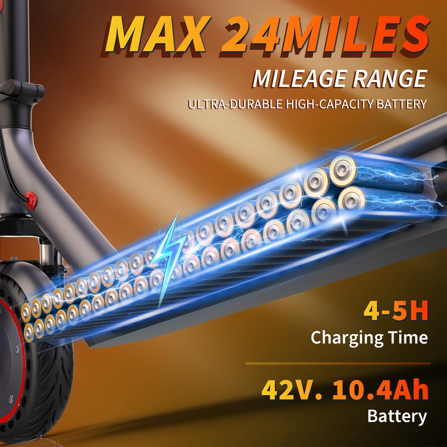 Roinside Electric Scooter - 10" Solid Tires, 500W Motor, Up to 22 MPH& 24 Miles Long-Range Foldable Commuting Scooter for Adults with Double Braking System and Smart App