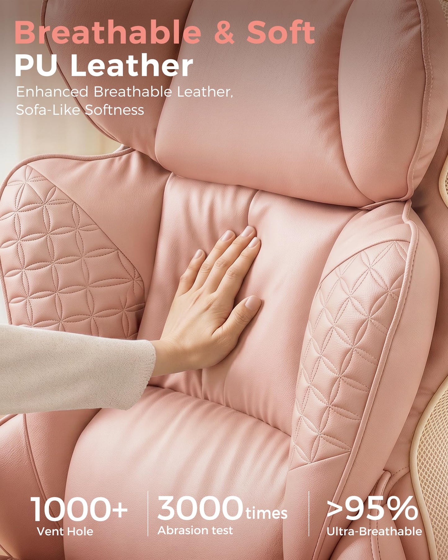 COMHOMA Big and Tall Office Chair Heavy Duty Gaming Chair with Deluxe Embossing Leather High Back Wider Ergonomic Computer Chair with Foot Rest 150°Reclining Pocket Spring Lumbar Support