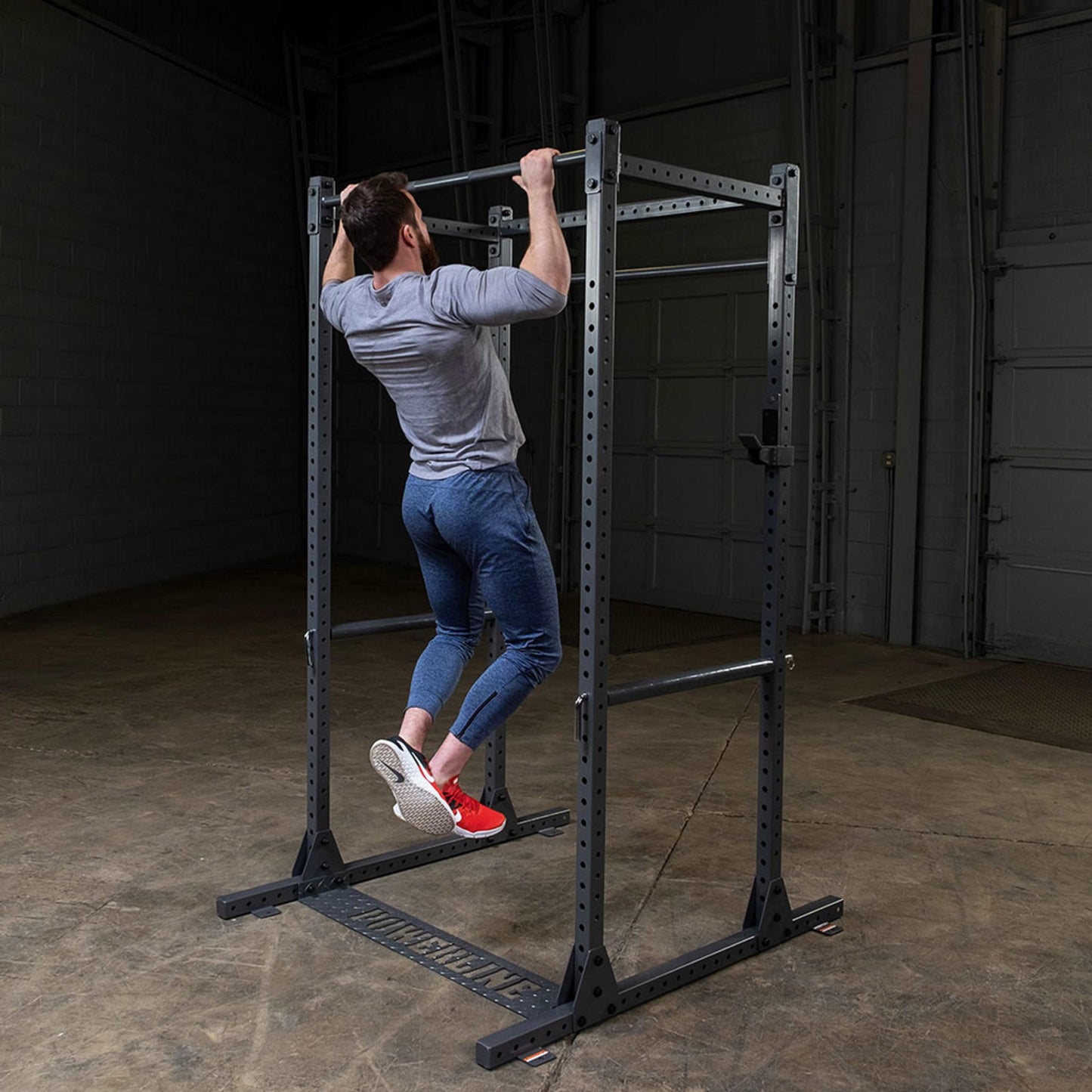 Body-Solid Powerline (PPR1000) Power Rack - Steel Frame Squat Cage with J-Cups and Safety Pipes for Home Gym Strength Training