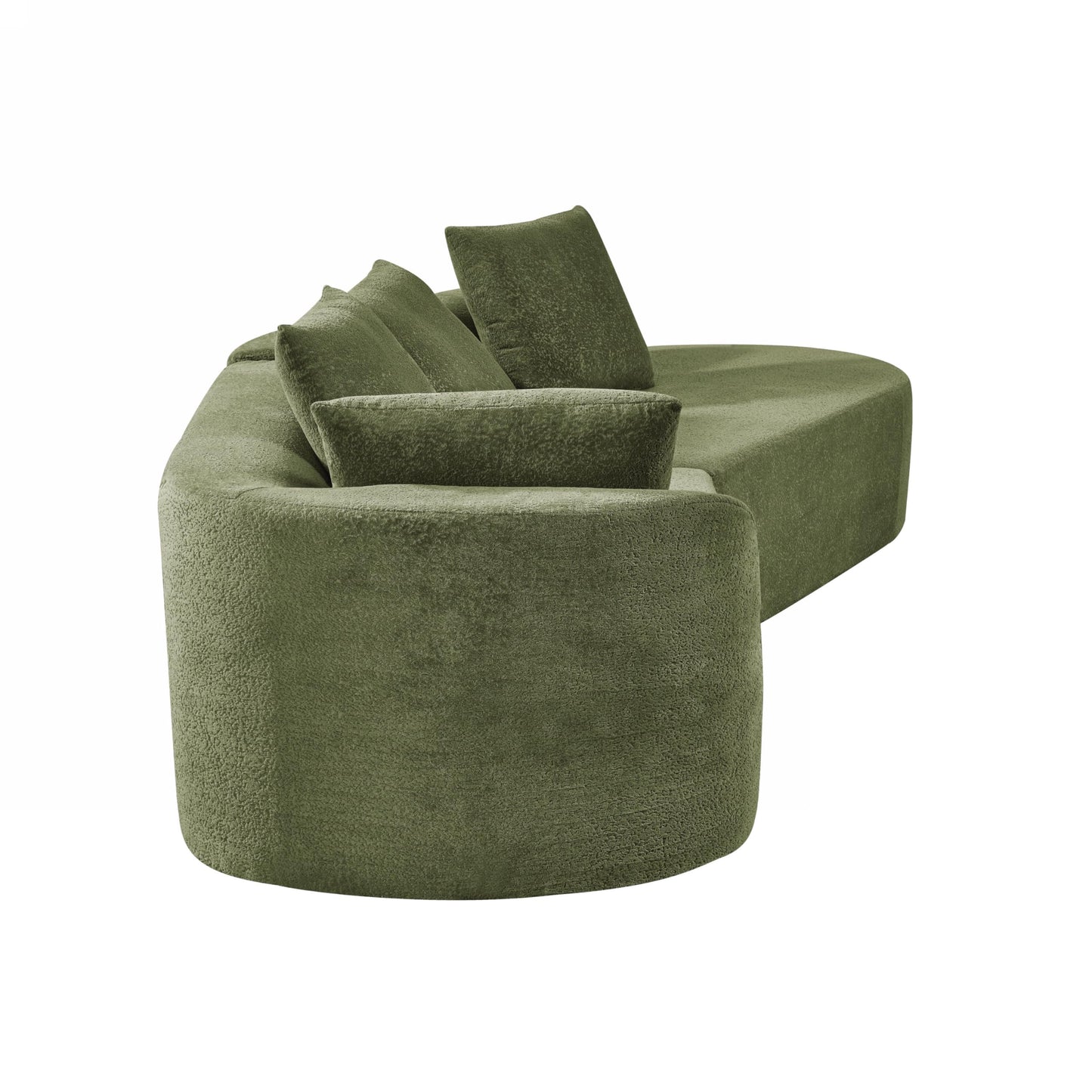 Christopher Knight Home 116" Modern Curved Sectional Sofa 2 Piece Set with Chaise Lounge, High-Density Compressed Sponge Couch, Fully Assembled Right Hand Facing Sofa for Living Room Lounge, Green