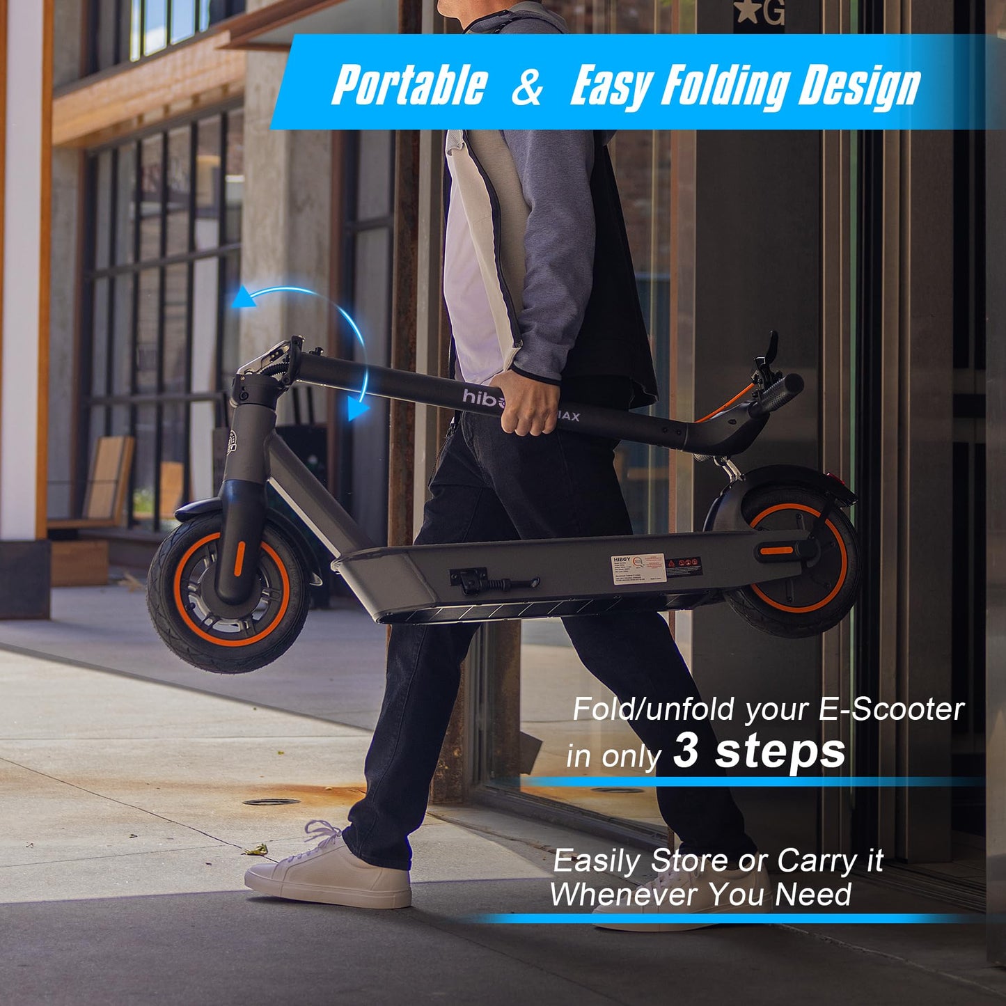 Hiboy S2 MAX Electric Scooter, 40.4 Mi Long Range & 19 MPH, 650W MAX Motor Power, 10'' Pneumatic Tires, Split Hub Set, Dual Braking System and Cruise Control, Foldable Commuter E-Scooter for Adults