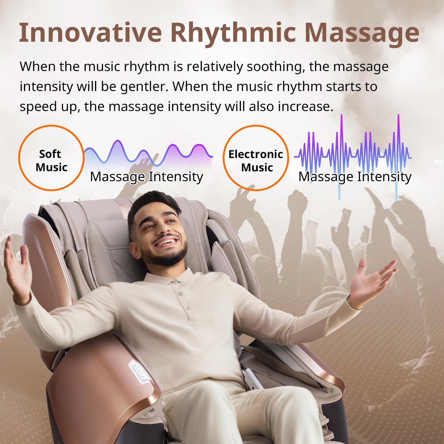 MYNTA 4D Massage Chair for Full Body, 4D+2D Dual Mechanism with Waist & Shawl Heating, Zero Gravity Recliner Foot & Calf Massage, Extended SL-Track, Music Sync with Hi-Fi Bluetooth Speaker