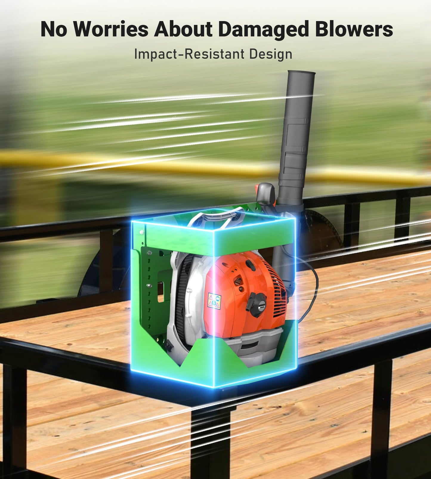 ELITEWILL Adjustable Trailer Backpack Blower Rack Holder Lockable Frame-Style Enclosure Fit for Stihl Echo Husqvarna Leaf Back Pack Blowers for Open/Enclosed Trailers Landscape Trucks & Garage