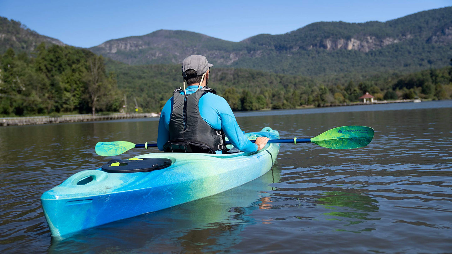 Perception Kayaks 10 | Sit Inside Kayak for Adults and Kids | Recreational and Multi-Water Kayak with Selfie Slot | 10' |Sunset