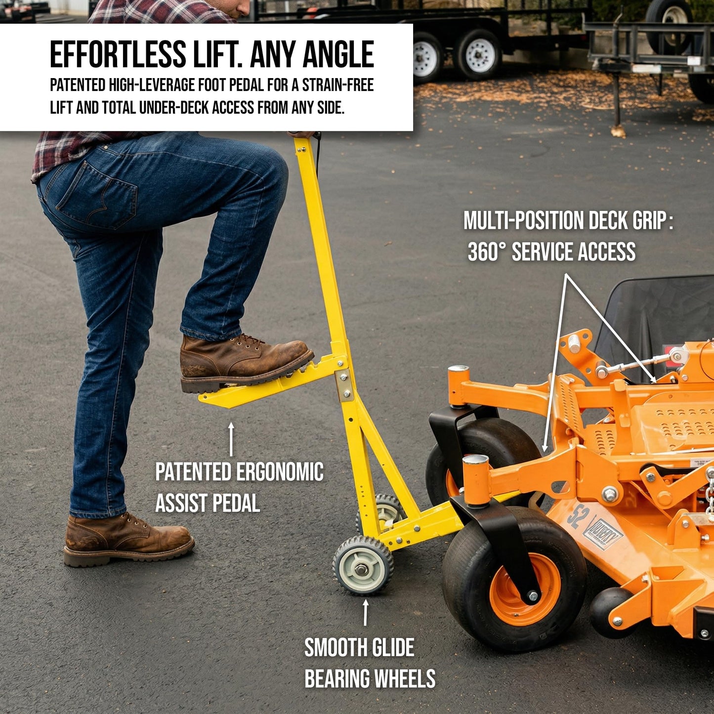 Jungle Jim's Jungle Jack V2 Mower Jack - Lift Most Mowers, Even ZTRs - 800 Pound Capacity!