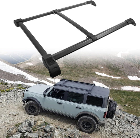 Broaddict Roof Rack Cross Bar Fit for 2021-2025 2026 Ford Bronco 2 Door/4 Door Rooftop Cargo Accessories Luggage Rack (NOT for Bronco Sport) (Standard Rack (2/4-Door))