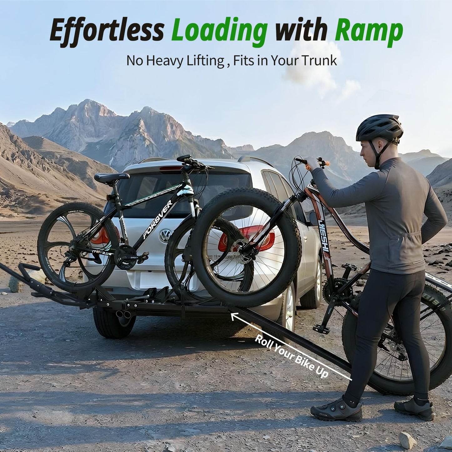 Leader Accessories Platform Bike Rack Hitch Mount with Ramp for 2 Bikes