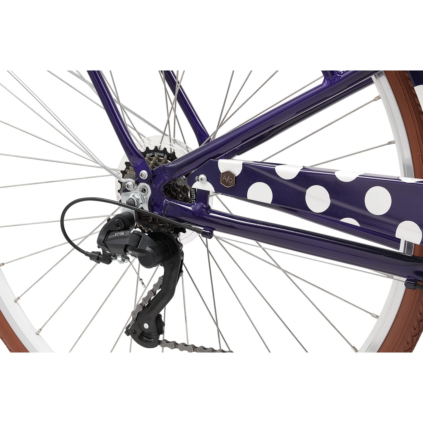 sixthreezero A/O Reach Your Destination Women's Limited 7-Speed Hybrid Commuter, Navy & White Spots