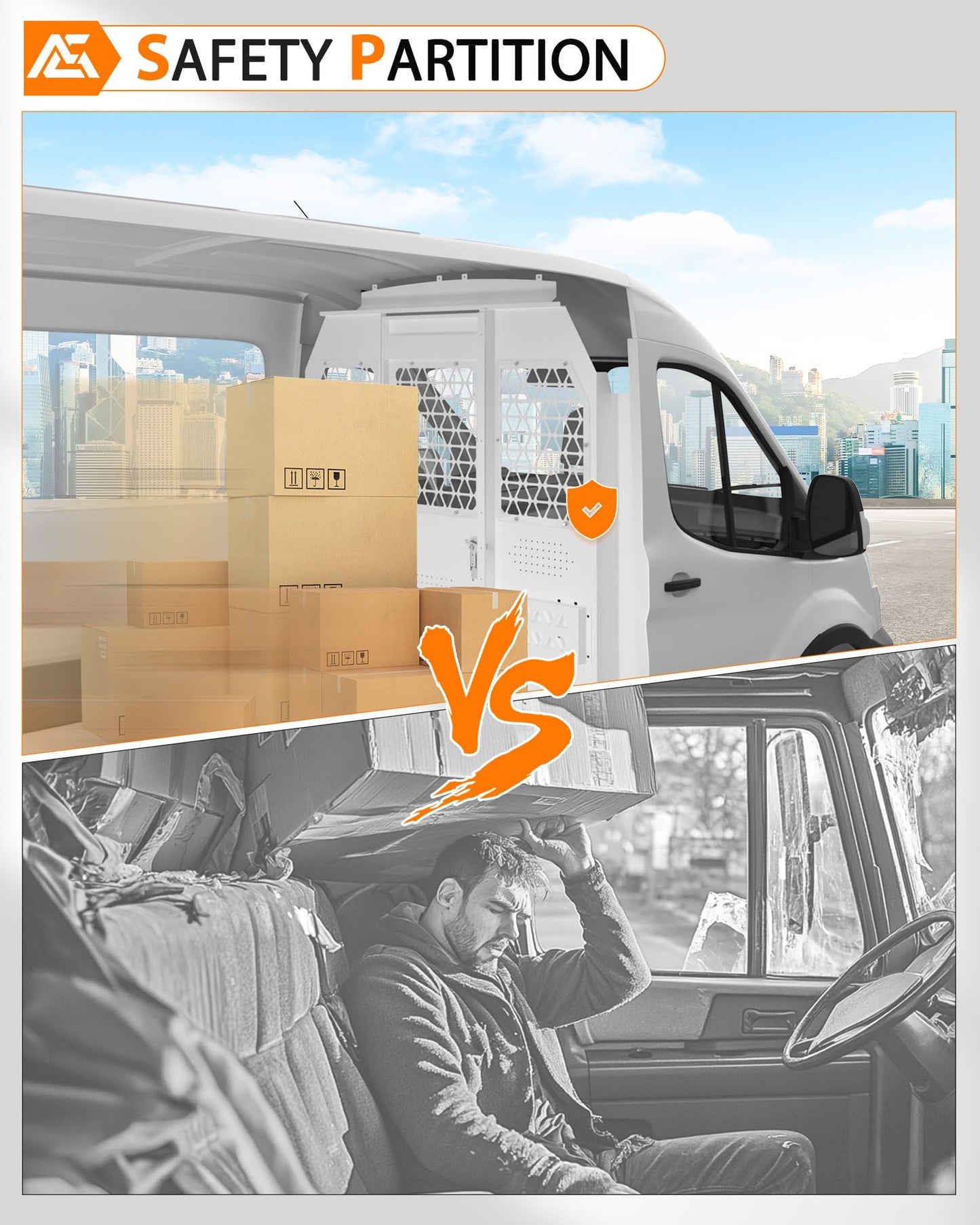MELIPRON Van Partition Bulkhead Fit for Ford Transit Medium Roof