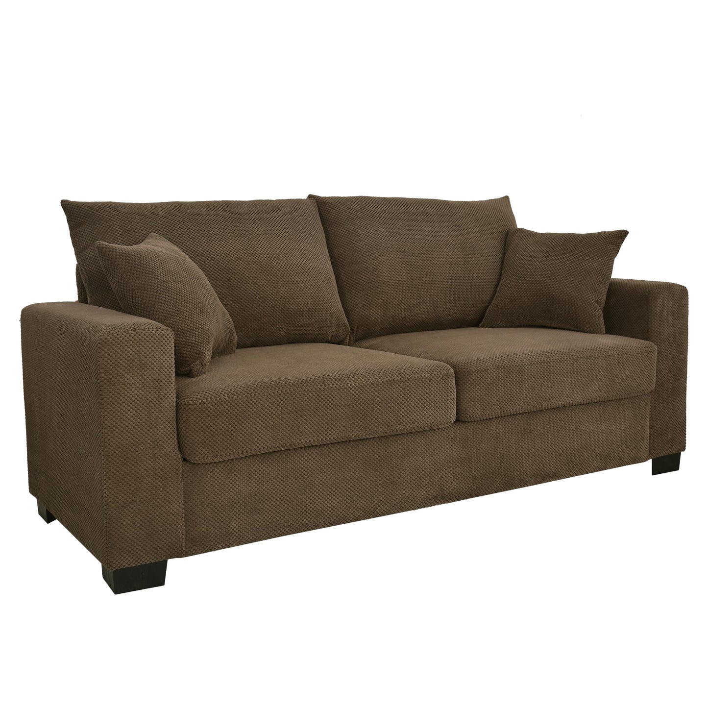 Ball & Cast 69" Loveseat Sofa, Modern Love Seat Couches for Living Room, Button Tufted Upholstered Small Couch with 2 Throw Pillows for Bedroom,Apartment,Office,Easy Assembly,Coffee