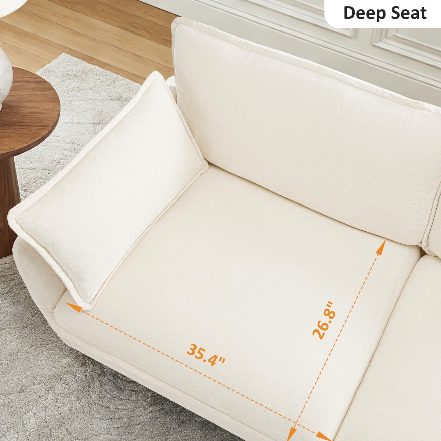 MCombo 117" Oversized Cloud Sectional Couch, Sectional Sofa with FSC Certified, U Shaped Couch with Ottoman for Living Room, Chenille S0701 (Beige)
