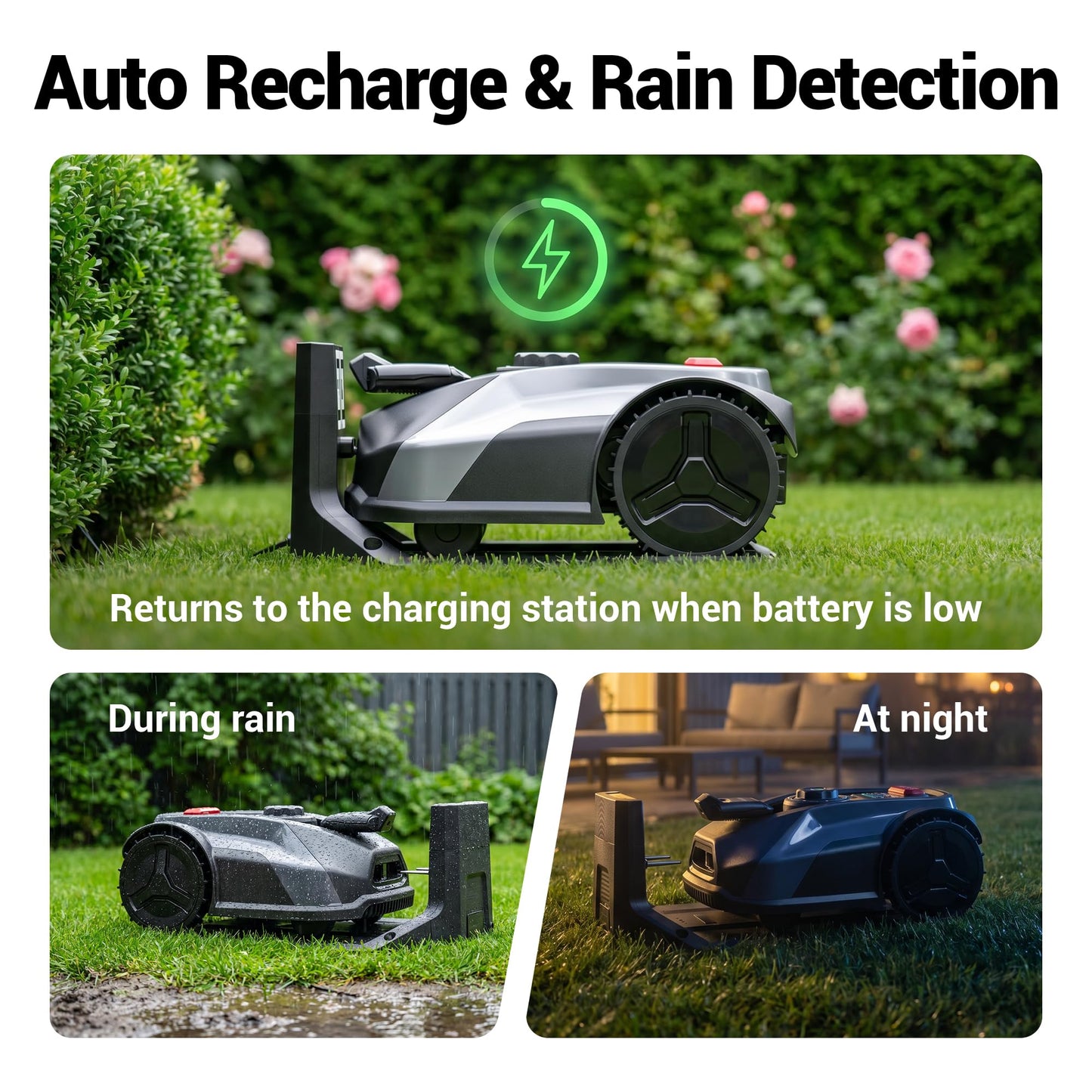 STEELITE Robotic Lawn Mower S7 with App Control, No Boundary Wire, Auto-Charging, Robot Lawn Mower with Obstacle Avoidance and Brushless Motor for Lawns Up to 1/4 Acre, 7.1" Cutting Width