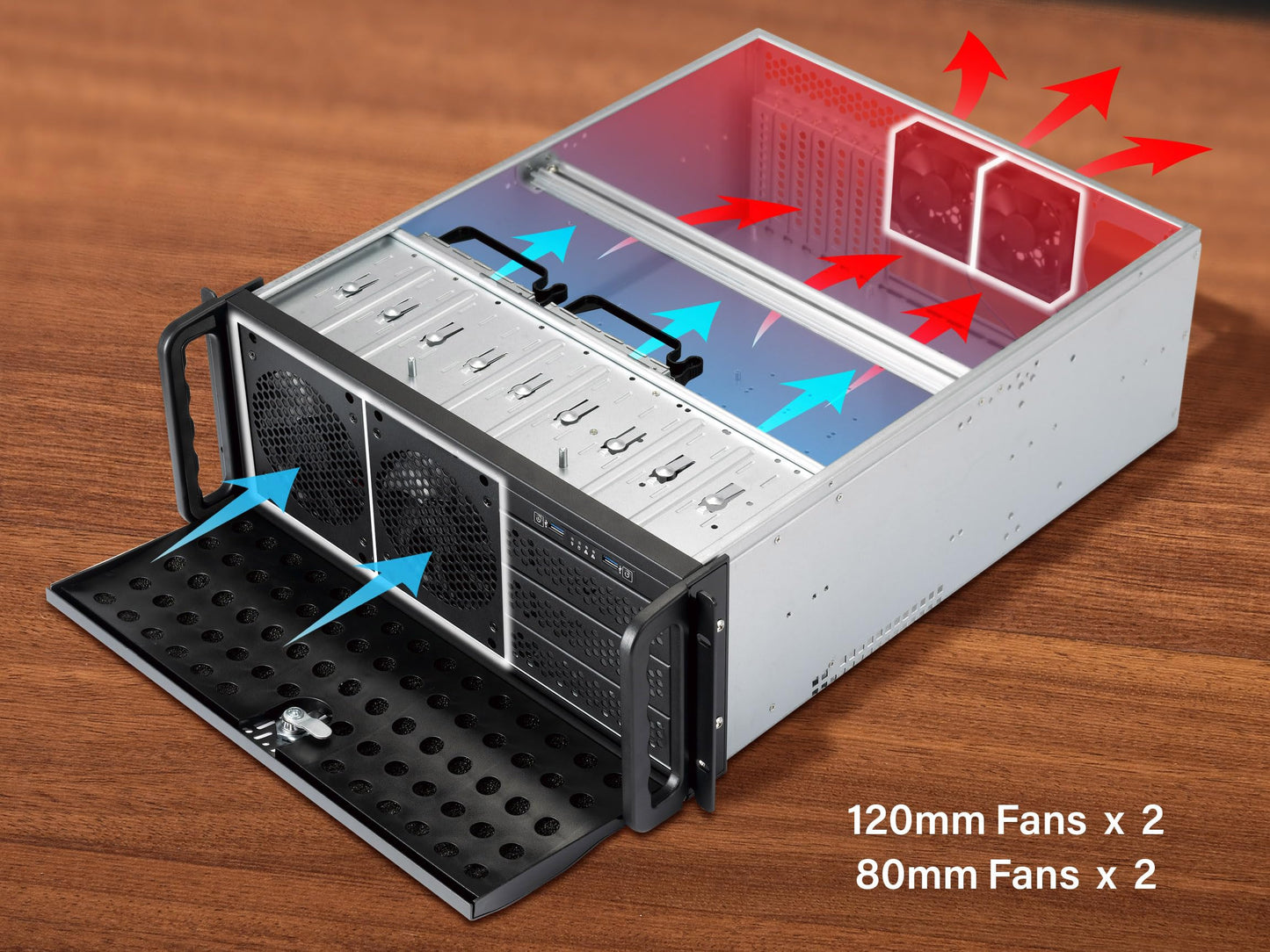 Rosewill 4U Server Chassis Rackmount Case | 8 x 3.5 HDD Bays + 3 x 5.25 Devices | ATX, CEB Compatible | 2 x Front 120mm PWM Fans + 2 x Rear 80mm Fans | 2 x USB 3.0 | Front Panel Lock | RSV-R4000U