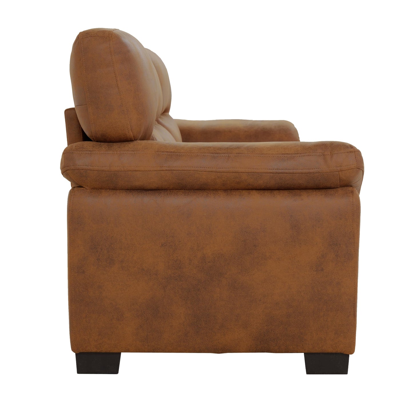 Eafurn Mid-Century Modern 3-Seater Loveseat Sofa Couch with Sturdy Wood Frame & Cushioned Armrests, 81" Compact Faux Leather Settee Furniture for Living Room, Apartment, Office