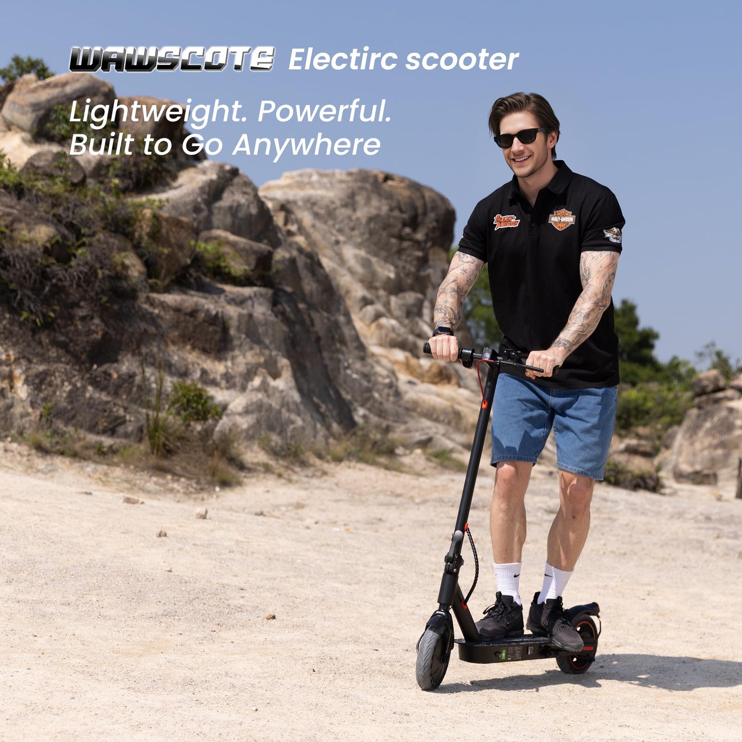WAWSCOTE Electric Scooters - Electric Scooter for Adults, 500W Peak Motor, 18 Max MPH, 21 Miles Range, APP Control, Lightweight Foldable E-Scooter