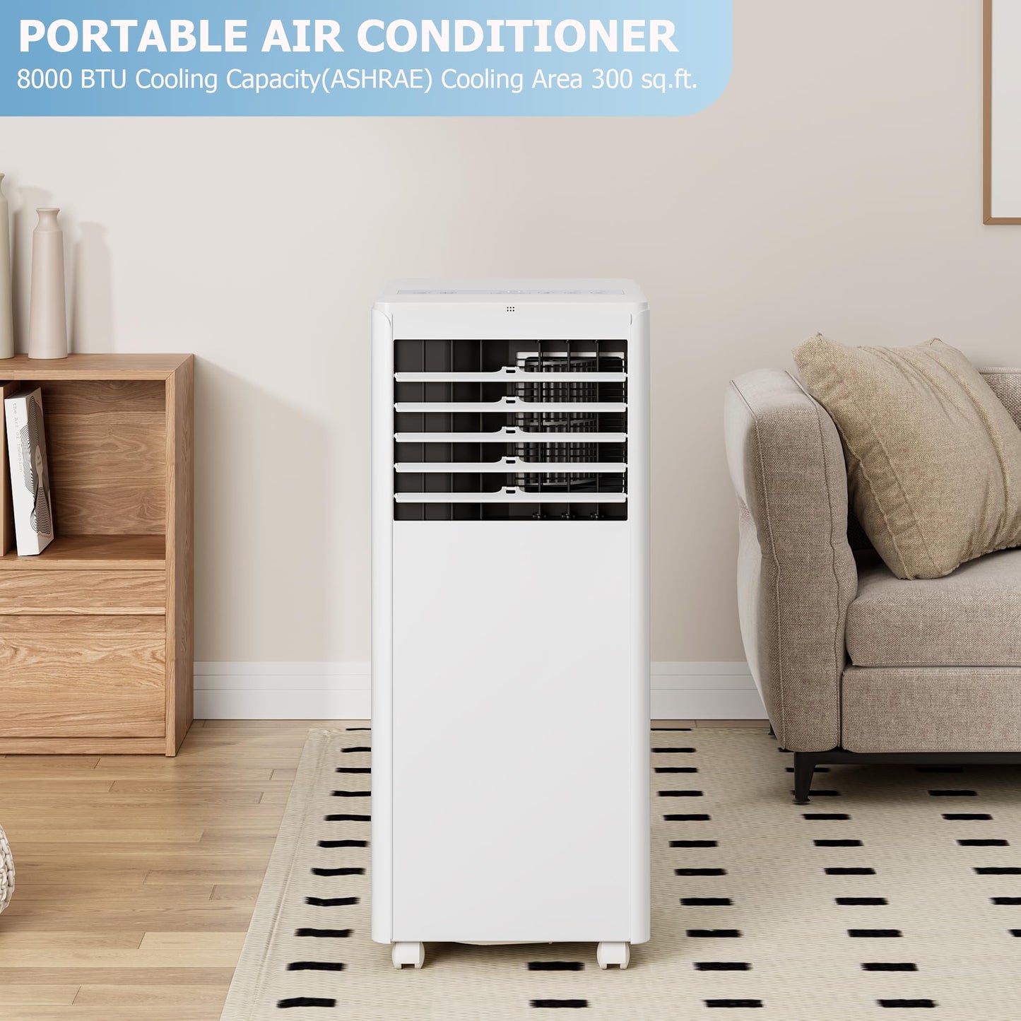 GARVEE 8000 BTU Portable Air Conditioners with Remote Control for Rooms, 3 in 1 Portable AC Unit with Cooling/Dehumidifying/Fan Mode