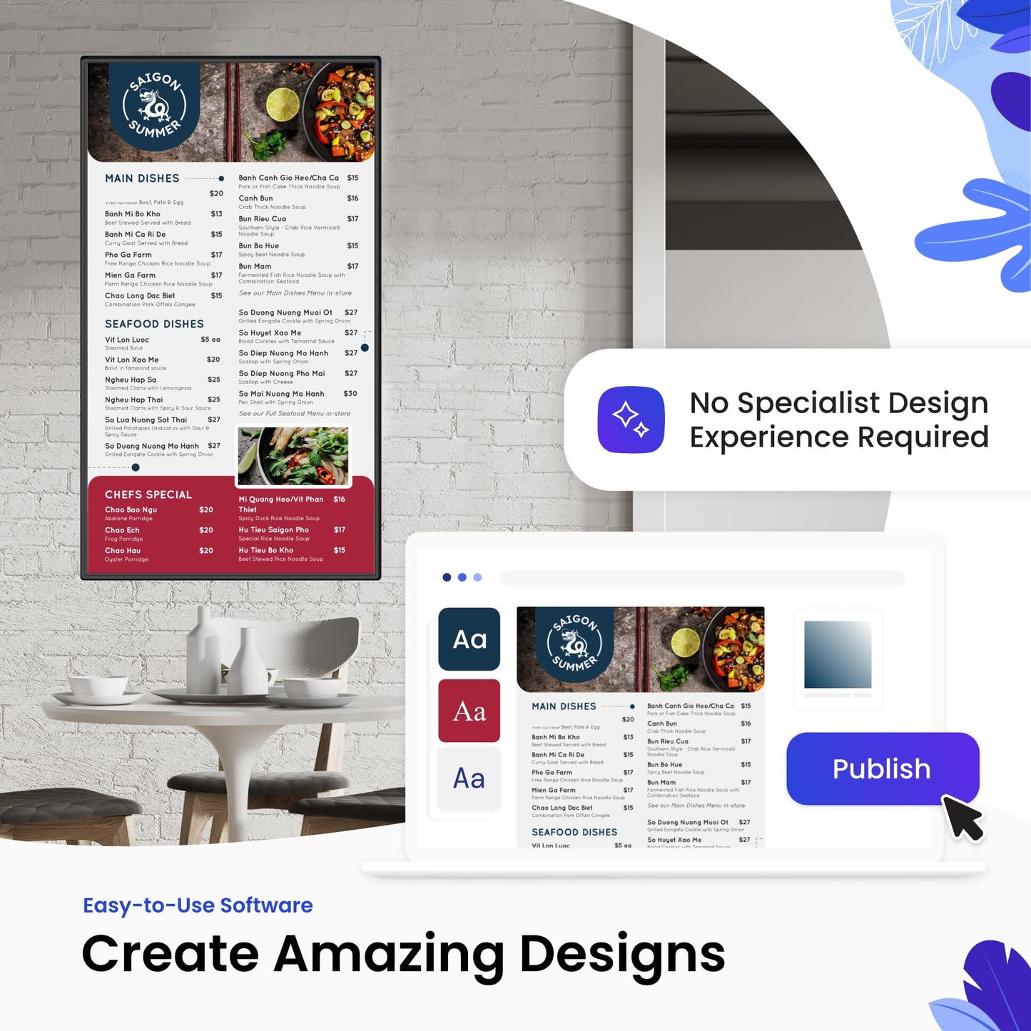 Mandoe Premium Digital Signage Displays - Digital Signage Player for Digital Menu Board, Electronic Menu Board and Digital Message Board. World-Class Templates & Easy To Use Setup.