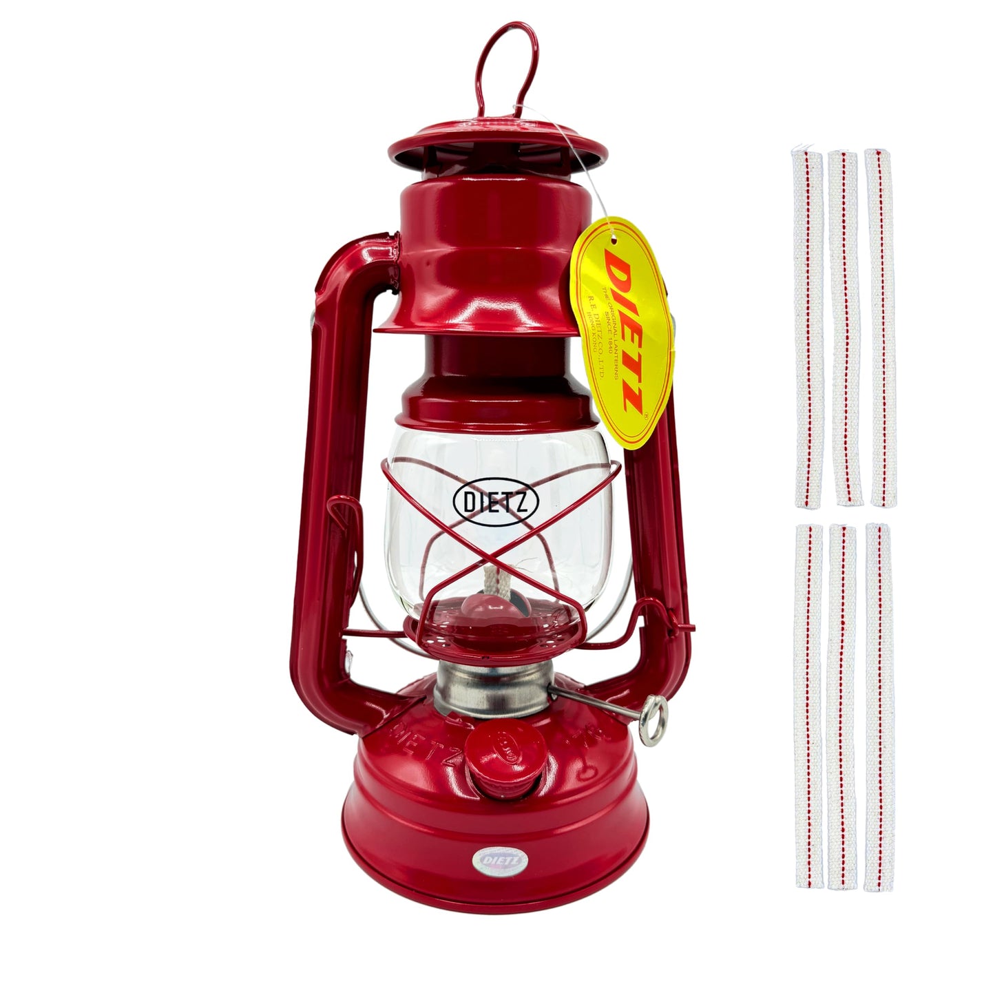 LIGHT OF MINE Oil Lantern - Dietz #76 Original Red with Replacement Wick Strips - Multicolor