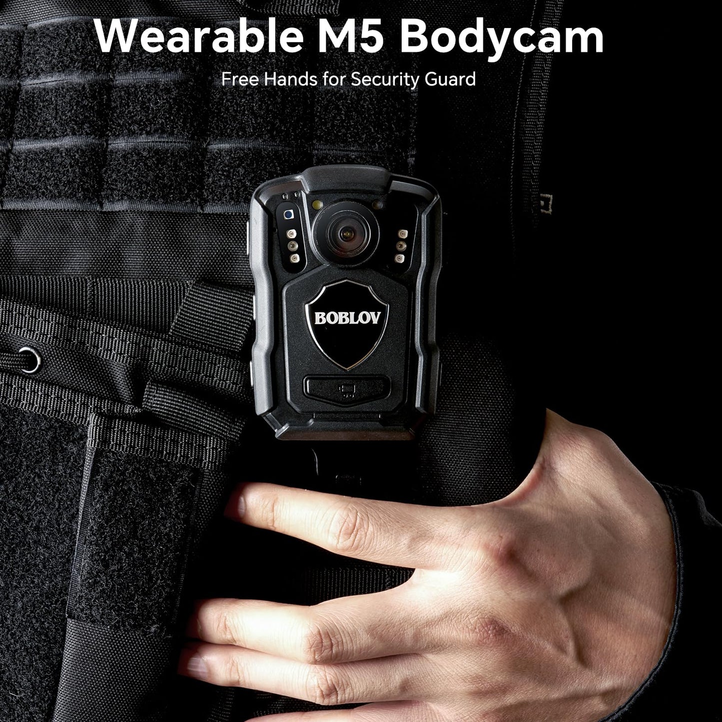 BOBLOV M5 2K 256G Police Body Camera, GPS Enabled &1440P Body Mounted Cam, Body Cam Built-in 4200MAH Battery,15Hours Record, IP67 Water Resistant, for Law Enforcement, with Car Suction Mount