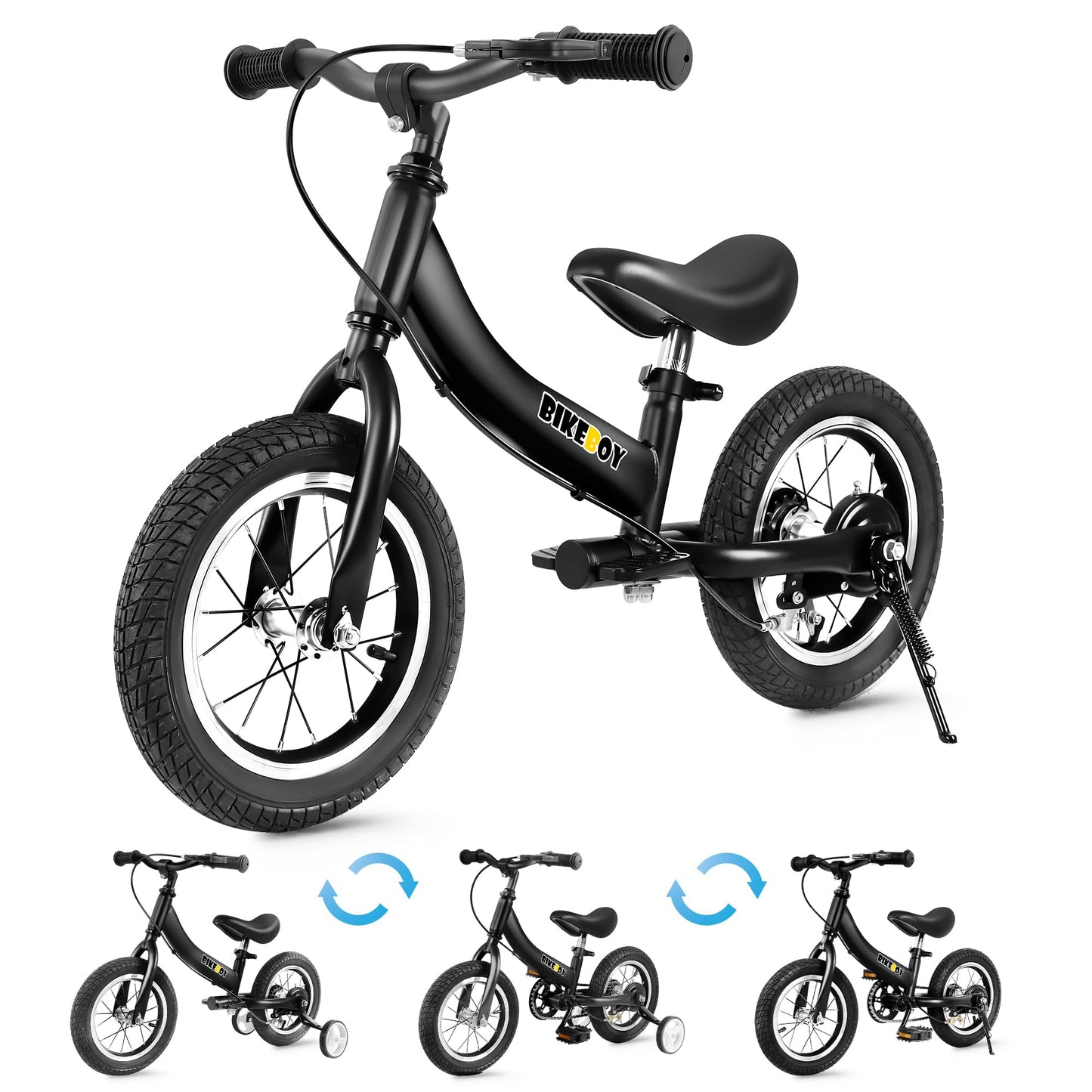 Balance Bike 3 in 1,The Dual Use of a Kids Balance Bike and Toddler Bike, for 2 3 4 5 6 7 Years Old -12 14 16 Inches with Training Theory, Brake, Pedal