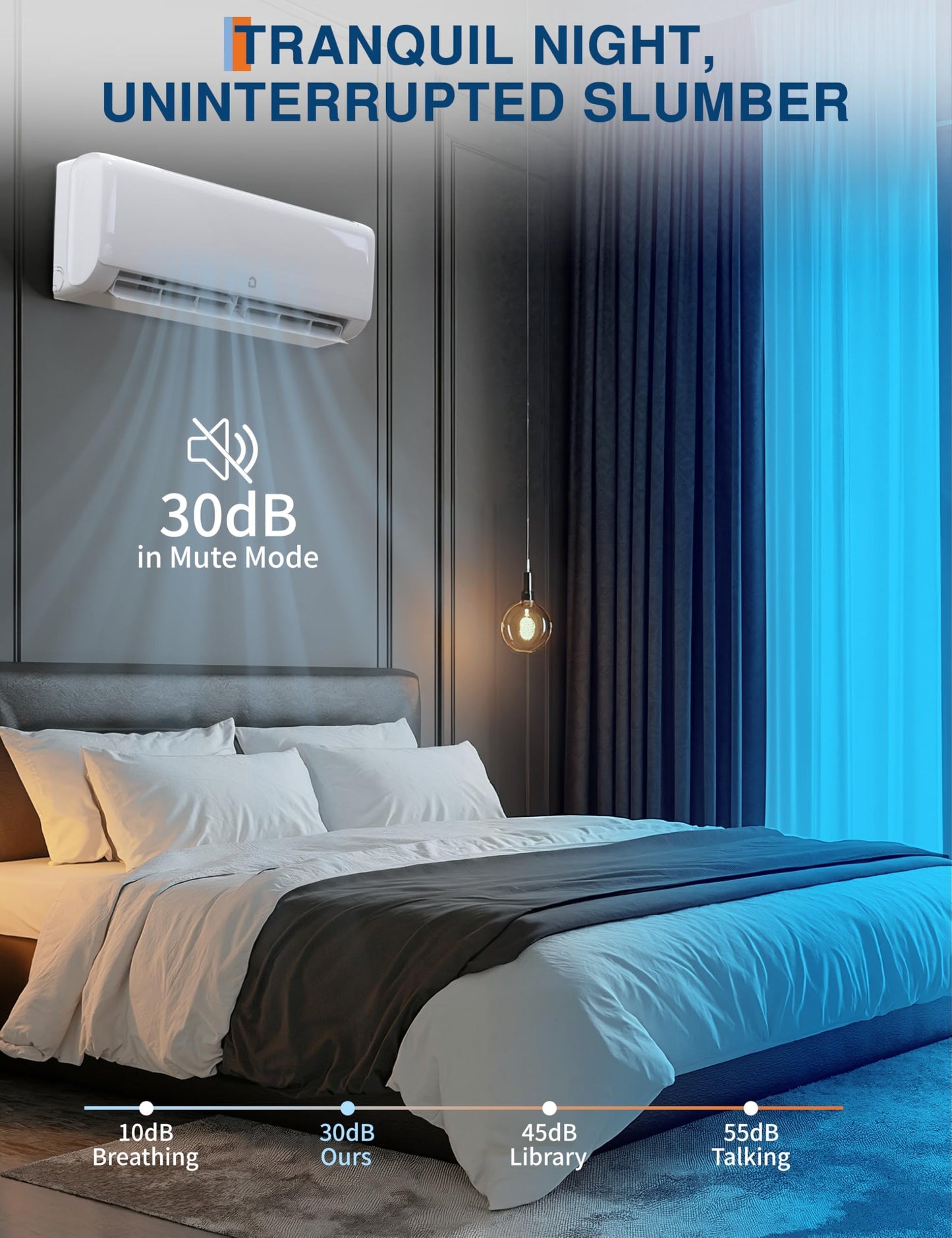 12000 BTU Mini Split Air Conditioner & Heat Pump, 21 SEER2 Inverter System with WiFi, Ductless AC/Heater Combo, Cools Up to 750 Sq. ft, Complete Installation Kit Included, 208-230V, Low Noise