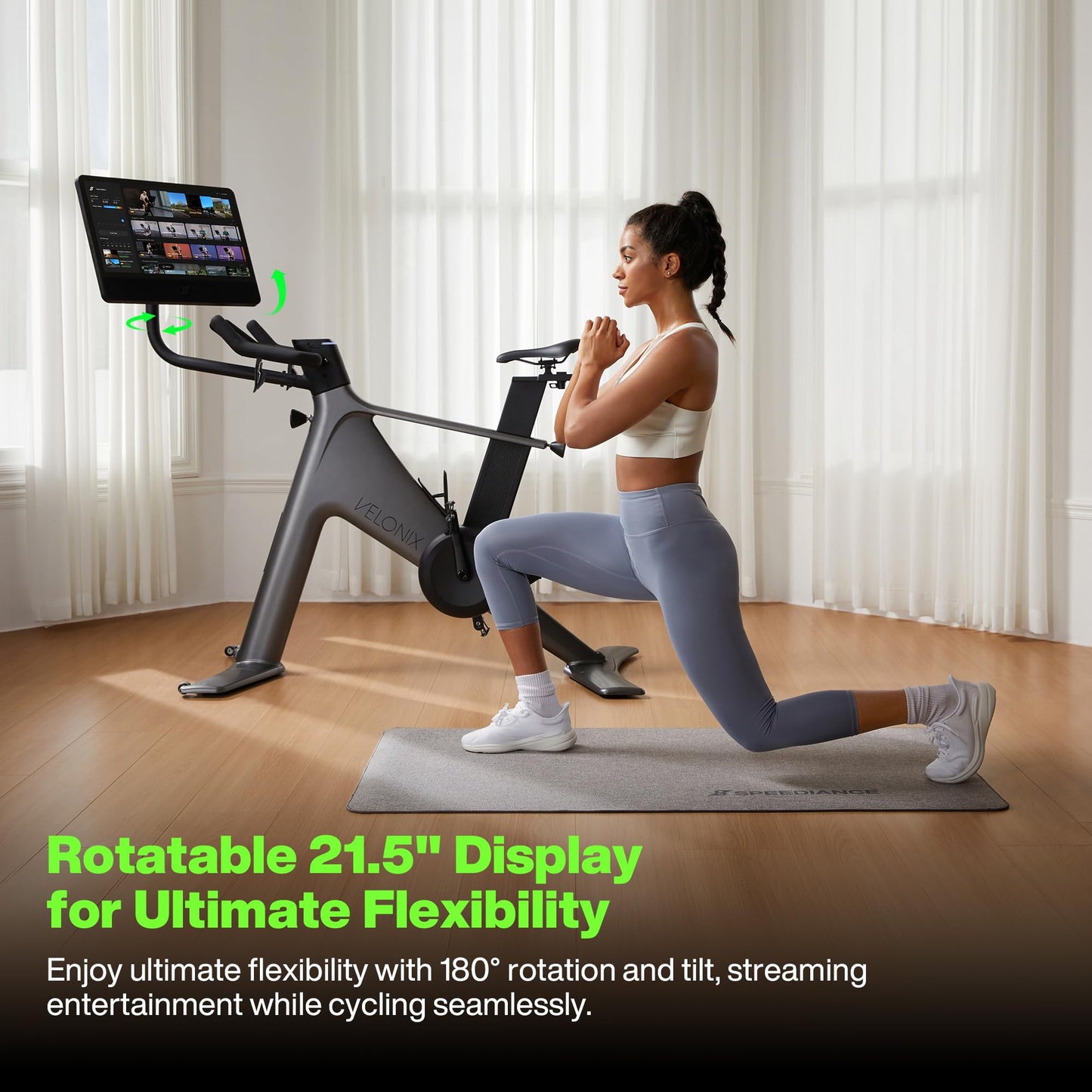 Speediance VeloNix Indoor Exercise Bike, Smart Fitness Bike with Personalized Fitness Courses, Online Cycling Coaching, Low-Noise Cycling Bike, Stationary Bikes for Home Fitness