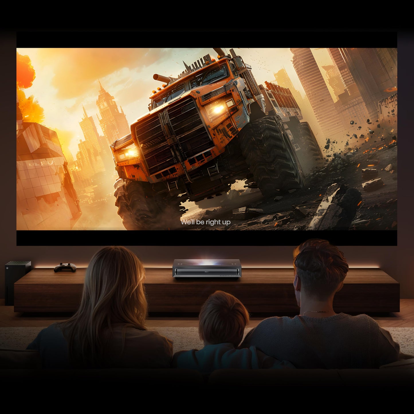 Hisense PX3-PRO Ultra Short Throw Triple Laser Projector, 4K UHD, 80” – 150”, 3,000 Lumens, 3000:1 Contrast, Dolby Vision & Atmos, IMAX Enhanced, 240 High Refresh Rate, Google TV, Designed for Xbox