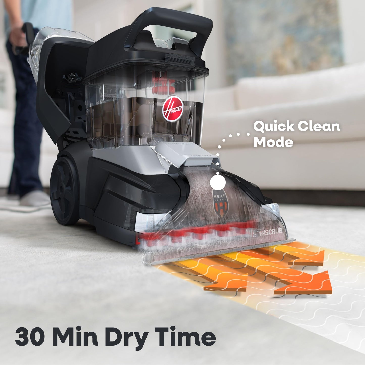 Hoover Powerscrub XL Pet Carpet Cleaner Machine, Upright Shampooer, FH68050, Black