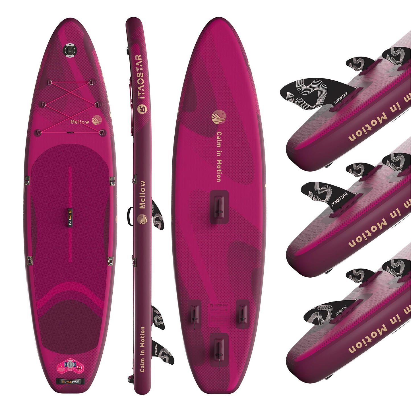 iTAOSTAR M01E 11’×33" Stand Up Paddle Board - Premium SUP Board Kit with 5 Fins - Inflatable Paddleboard for Adults & Youth - All Skill Levels - for Lakes, Oceans & Fishing