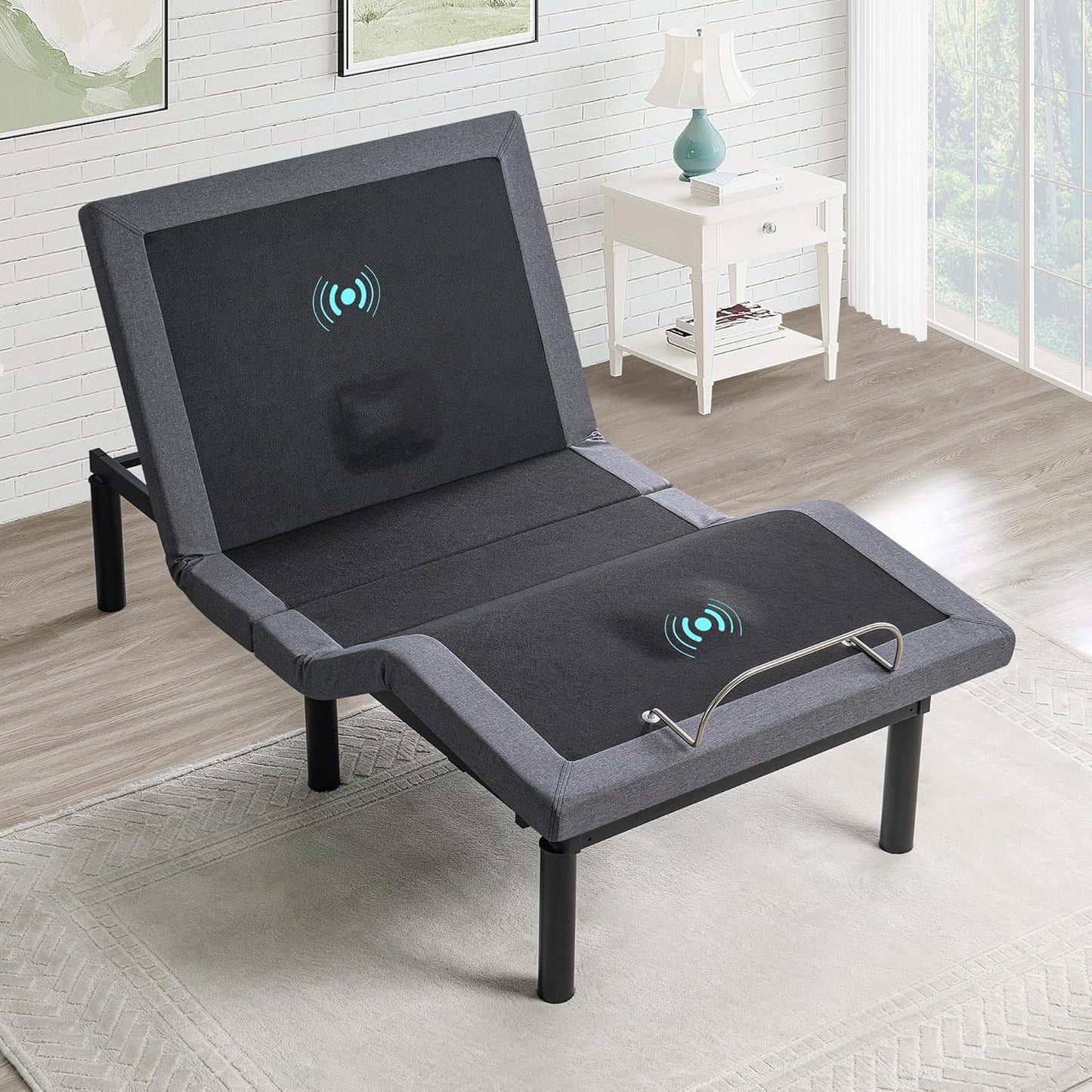 Idealbase adjustable bed frame twin with Lumbar Support & Head Tilt, Foot Incline, Back & Leg Massage, USB Ports, Massage Bed with Wireless Remote, Assembly Needed, Ergonomic Zero-Gravity Smart Bed