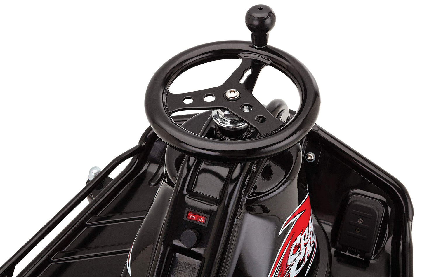Razor Crazy Cart DLX - 24V Electric Drfting Go Kart - Enhanced Drift Bar, Brodie Knob Steering, Variable Speed, Up to 12 mph,Black/Red
