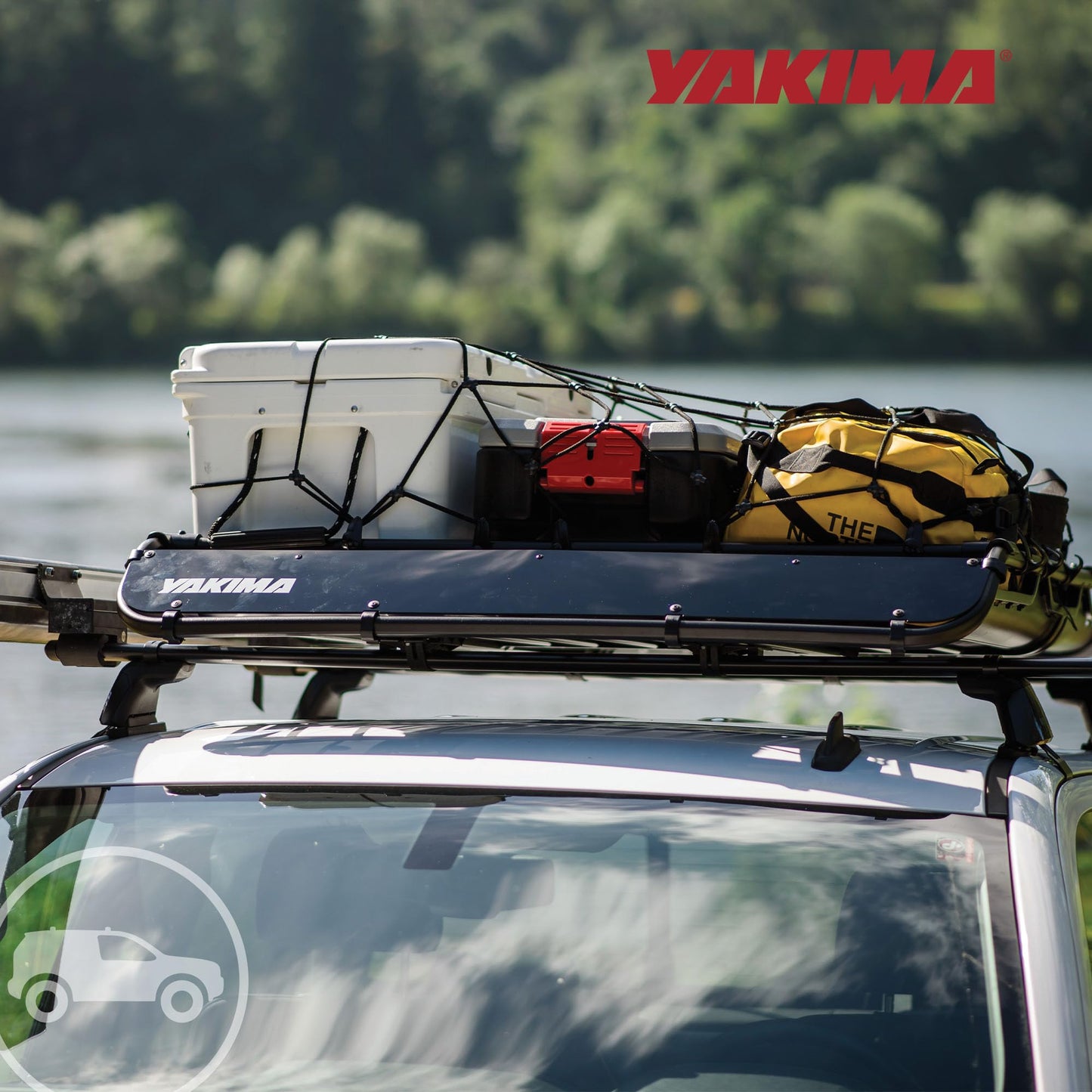 Yakima OffGrid Large Premium Cargo Basket Roof Rack with Quick Release Mounting System and Removable Fairing and Accessory Bars, Black