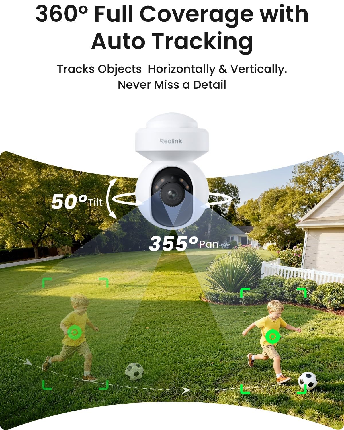 Reolink 4K Security Camera System with PT Auto-Tracking, 355°Pan 50°Tilt, 4K PoE Cameras Home Surveillance Wired Outdoor, Smart AI Detection, Spotlights & 2-Way Talk, 8CH NVR 2TB HDD, RLK8-800PT4