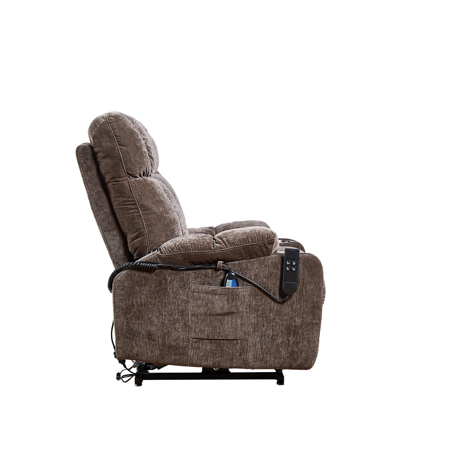 Electric Power Lift Recliner Chair for Elderly W/Massage and Heat, Infinite Positions Adjustable 2 Remote Controllers Upholstered Recliner & Armchair