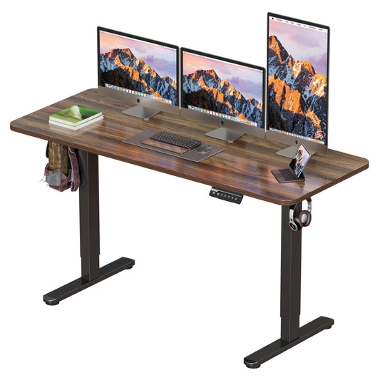 BIZUM Electric Standing Desk 60 x 24 Inch Computer Desk-Gaming Desk Dark Walnut Home Office Desks Height Adjustable Memory Stand Up Computer Workstation