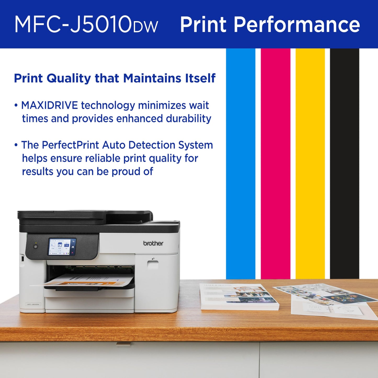 Brother INKvestment 5010 Wireless Color Inkjet All-in-One Printer with Automatic 2-Sided Copy & Scan with 2.7” Color Touchscreen (MCF-J5010DW)