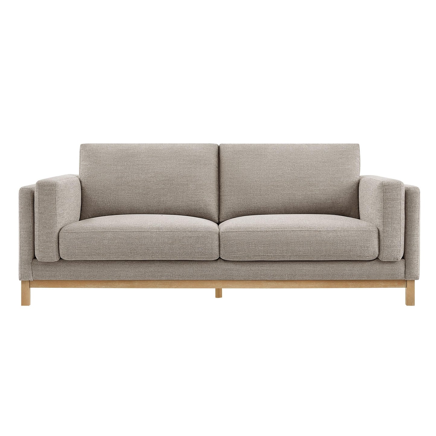 Modway Roscoe 81 Inch Fabric Sofa in Pewter - Comfortable Upholstered Deep Seat Couch for Living Room, Apartment, or Office Seating