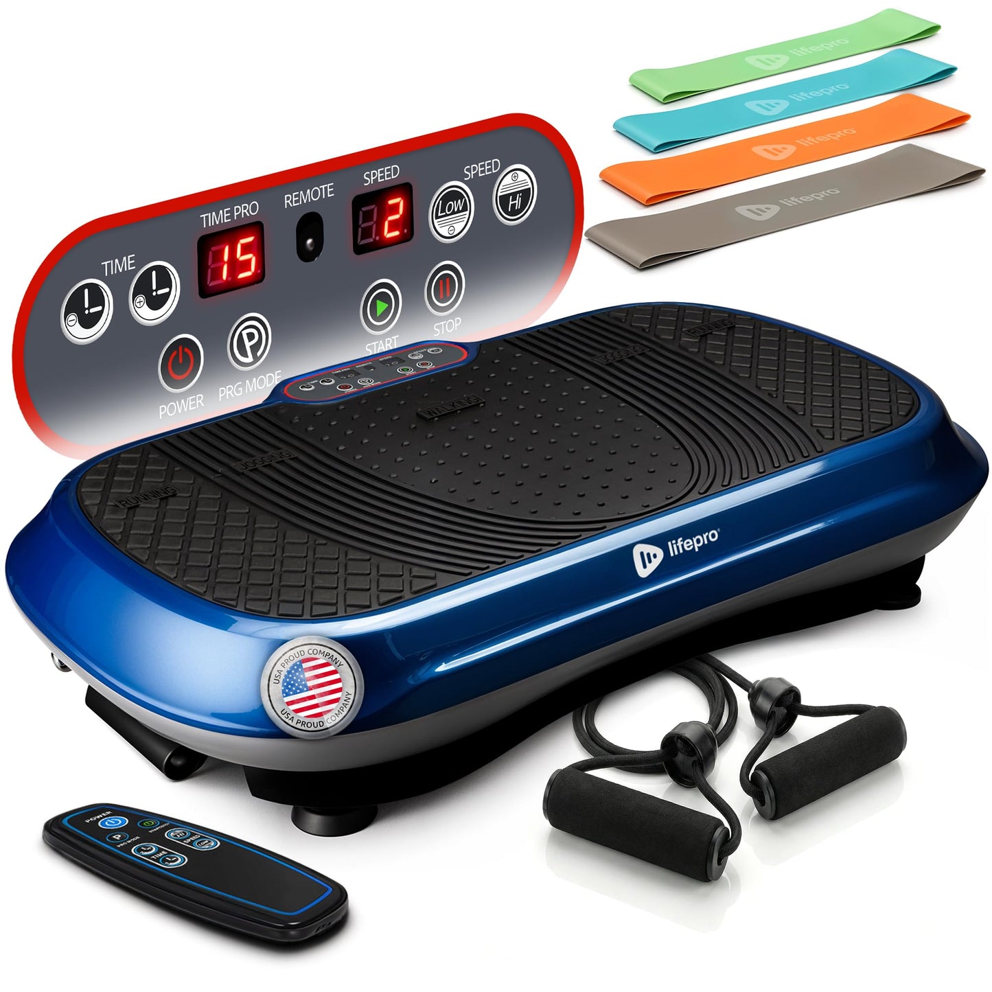 Lifepro Waver Vibration Plate Exercise Machine – High-Intensity Vibration Plate for Lymphatic Drainage – Full-Body Workout Vibrating Platform with Loop Bands – Fitness Equipment for Strength & Toning